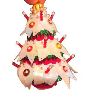 Vintage Handmade Push Pin Christmas Ornament Mid Century Retro Kitsch Hours of W